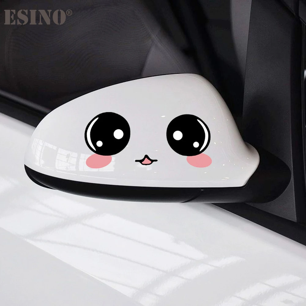 

10 x New Design Funny Smile Face Rear View Mirror Decals Creative Auto Accessories Decal Cartoon Decal Creative Pattern Vinyl
