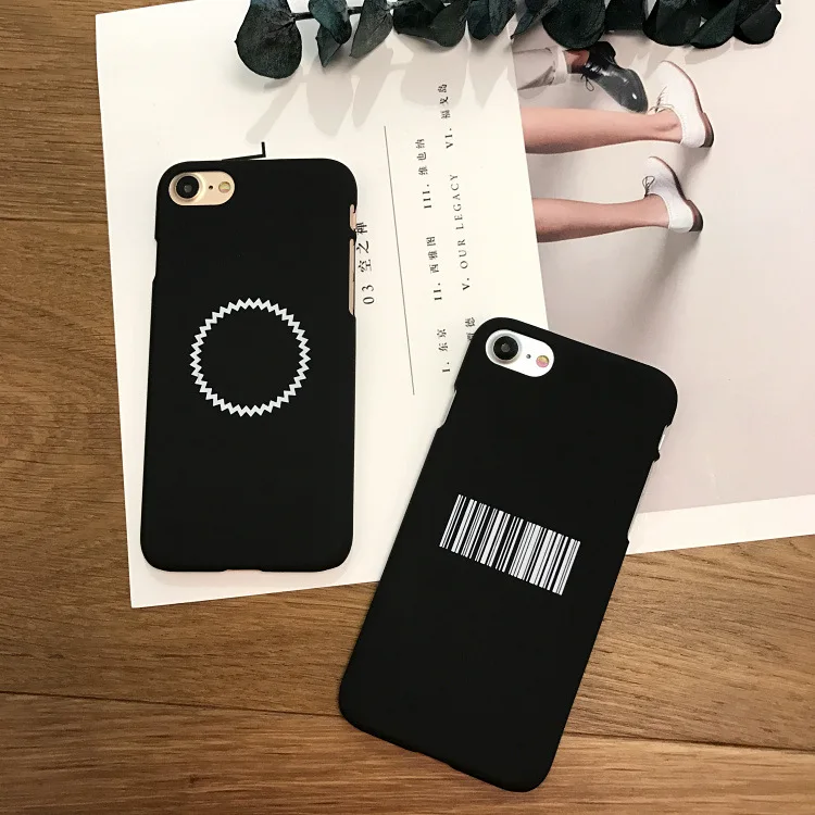 Простой индивидуальный геометрический круг qr-код черный чехол для iPhone X XR XS Max 6 S 7 8