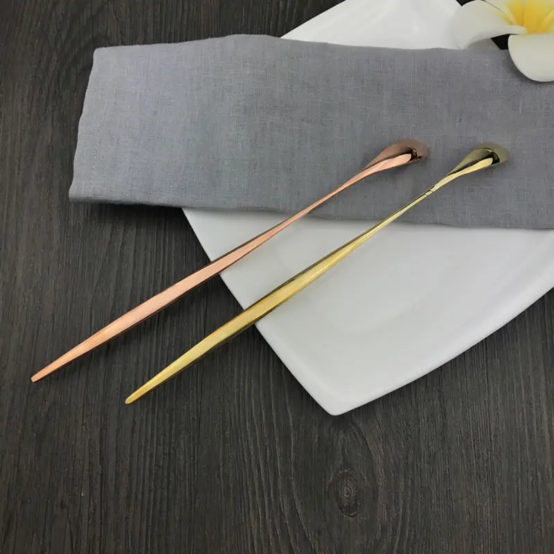 Медовая ложка из чистой меди для смешивания с длинной ручкой кофейная латунные