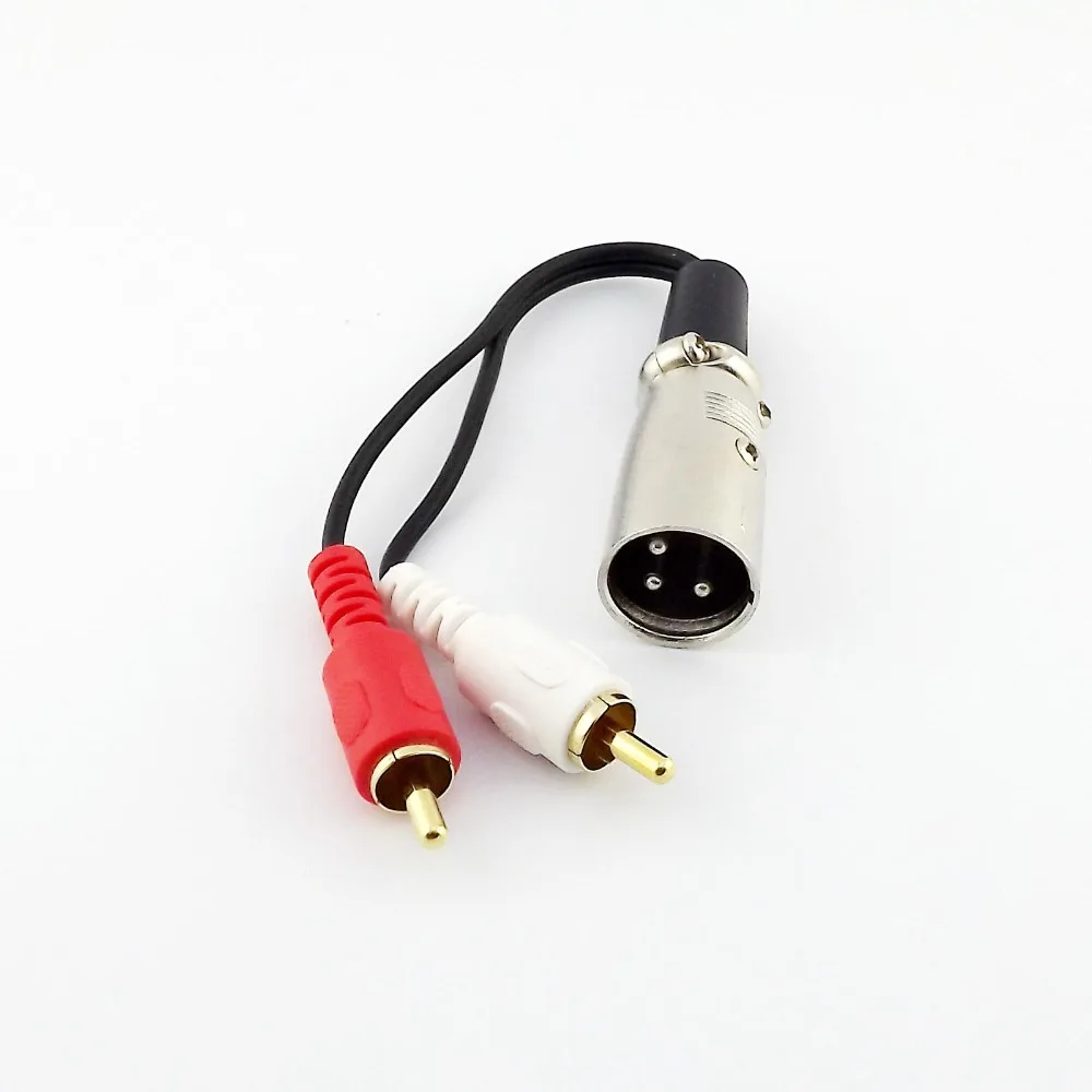 

10pcs Red Whited 2 RCA Male To XLR Male Plug Stereo Audio Speaker Amp Y Cable 15cm
