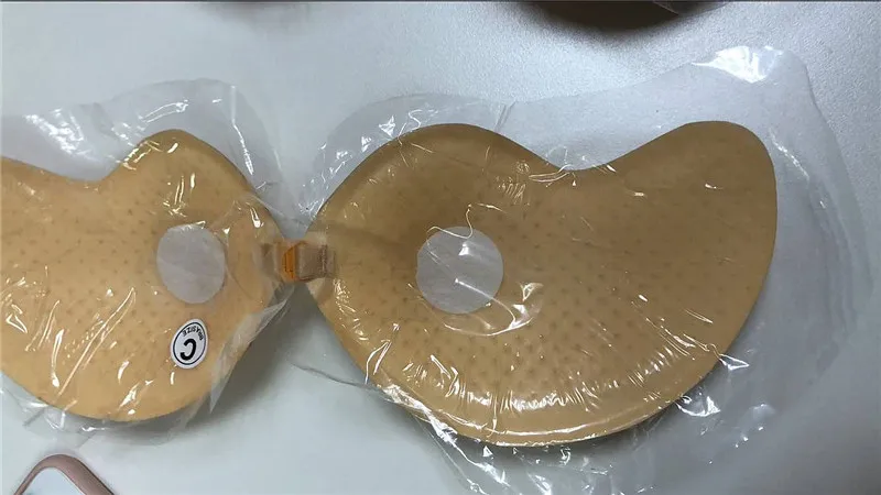 100 pcs/lot Women 3CM Thick Section Adhedive Push Up Bra Strapless Silicone Invisible Bra For Dress Sexy Chest Paste D Cup