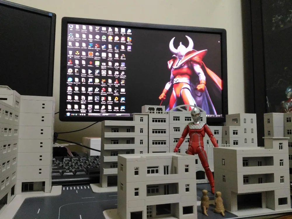 Игрушечная фигурка в наличии виде комиксного клуба GUNDAM Модель Ultraman Street Building scene set