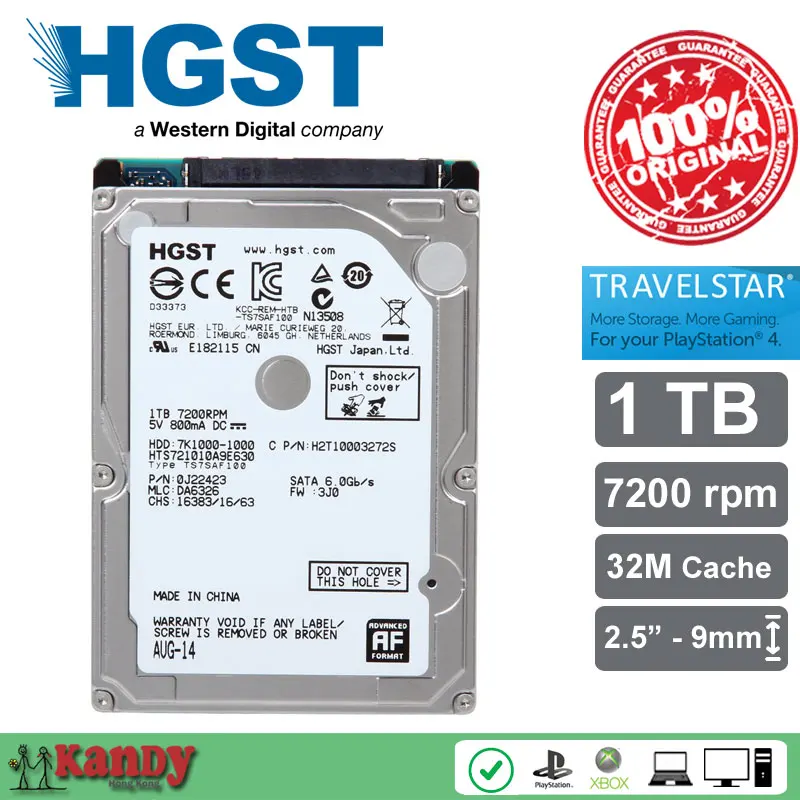 HGST Travelstar 1 ТБ HDD 2.5 HTS721010A9E630 SATA 3 ноутбук внутренний сабит жесткого диска interno HD