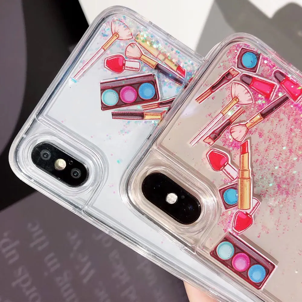 KISSCASE Eyeshadow Makeup Quicksand Phone Case for iPhone 8Plus 7Plus XS XR X 10 Full Protective XSMAX |