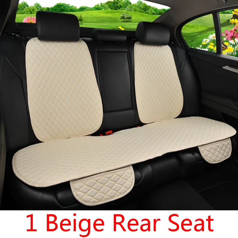1 Beige Rear Чехол для автомобильного сиденья, универсальная льняная подушка для заднего сиденья автомобиля со спинкой, четыре сезона, интерьер, авто кресло, ковер, коврик - Название цвета: 1 Beige Rear