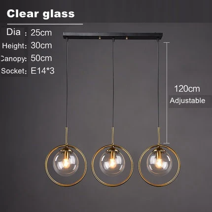Transparent 3 pieces LukLoy Лофт Современный Подвесной Потолочный светильник Подвеска у кровати светильник кухня Остров Подвесная лампа бобы стеклянный шар блеск светодиодный светильник ing - Цвет корпуса: Transparent 3 pieces