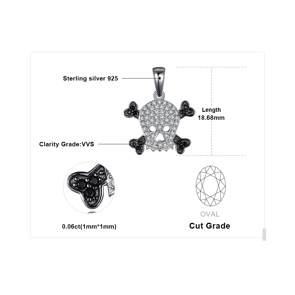 Jewelryдворца череп 0.2ct Подлинная шпинельная Подвеска Ожерелье чистое серебро 925 Кулон Скелет Ювелирная цепь не входит в комп