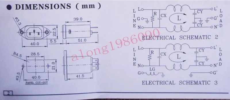 CW1D-3A-T Крепление Шасси IEC 320 C14 сетевой фильтр EMI AC 115V/250V 3A | Электроника