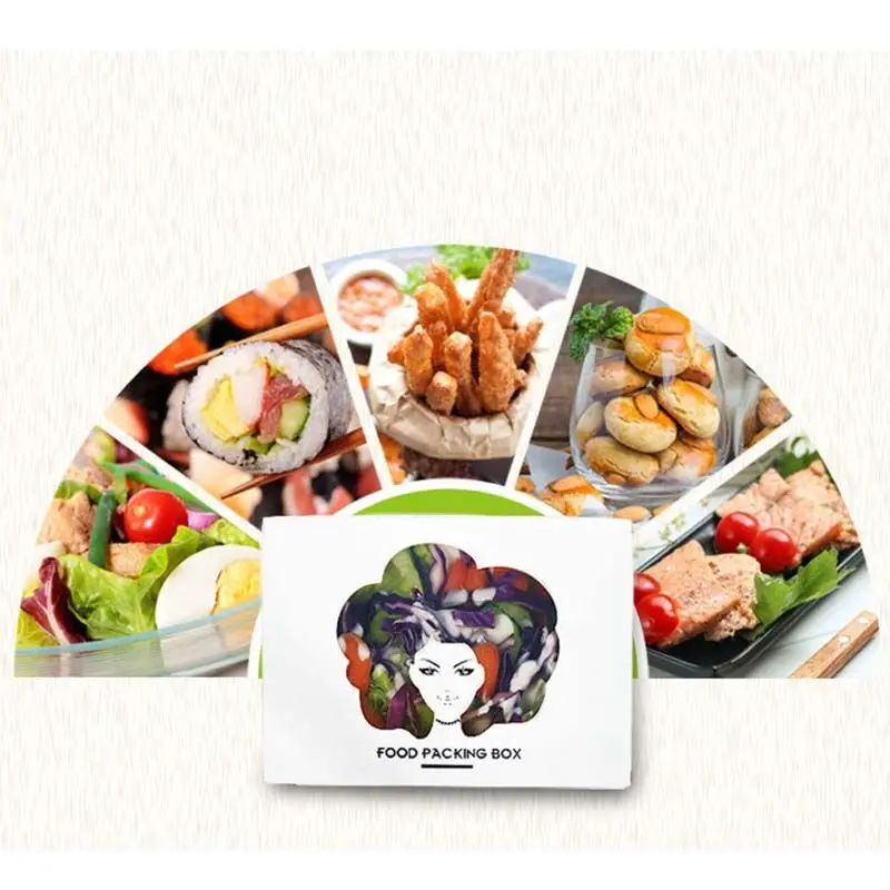 Одноразовый ланч салат коробка из водонепроницаемого картона 10 шт.|disposable lunch|salad