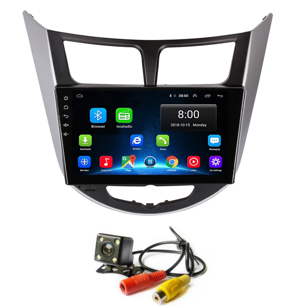 Android 8 1 автомобильный проигрыватель с радио и GPS Navi для Hyundai Verna Solaris I25 стерео