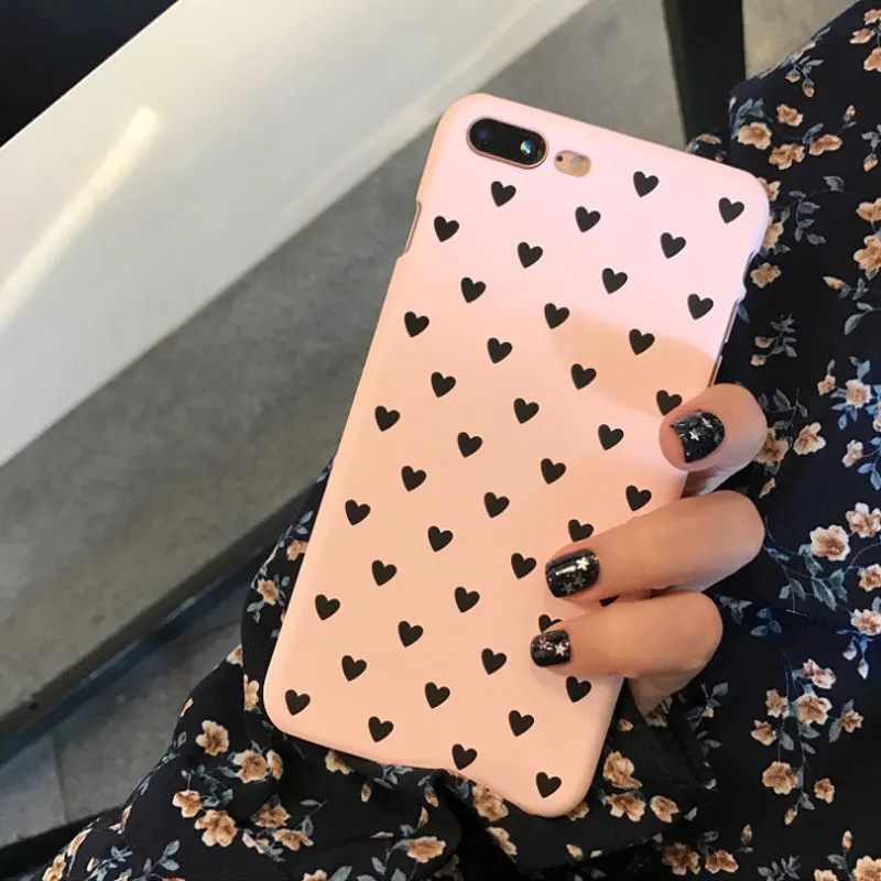 Чехол для телефона с сердечками для пар iPhone 11 Pro XS Max X XR, Жесткий Чехол для Телефона iPhone 7 8X6 6S Plus, 5S, чехол