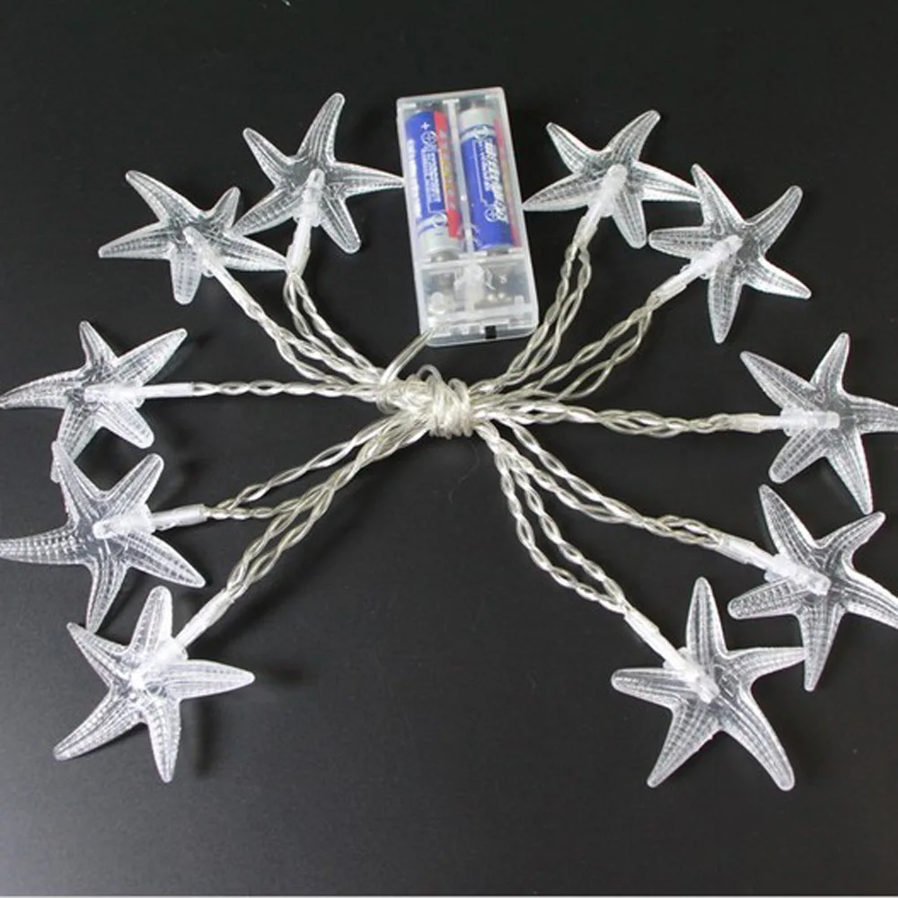 10 LEDStarfish в форме батарейного отсека для украшения дома Светодиодная лампа