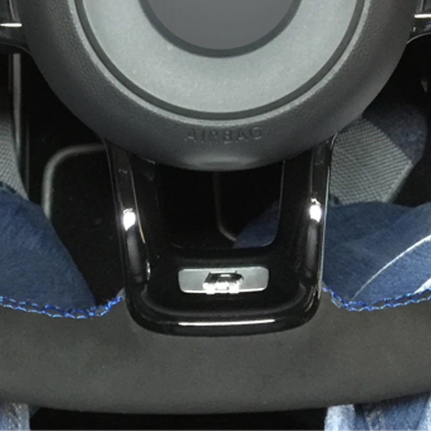 Чехол рулевого колеса автомобиля черная натуральная кожа замша для Volkswagen Golf 7 GTI R