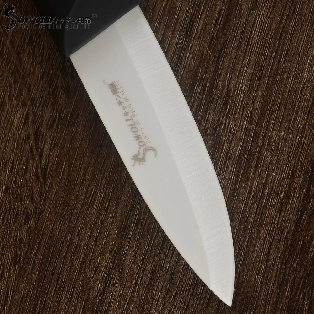 SOWOLL Brand Fruit Kitchen Knife 2018 NEW Arrvial Sharp Ceramic 3 inch Black Hande White Blade Paring Cooking Tool | Дом и сад