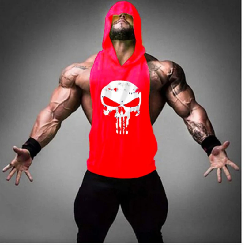 Модные повседневные топы с черепом для бодибилдинга мужские спортивные костюмы