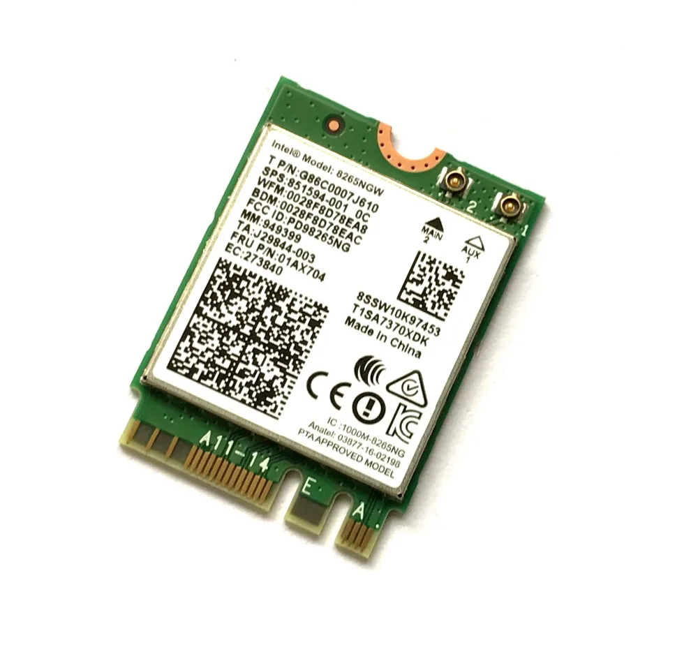 Новая Двухдиапазонная Wlan карта для Intel 8265NGW Wireless AC 8265 NGFF 802.11ac 867 Мбит/с 2x2 Wi Fi + Bluetooth 4