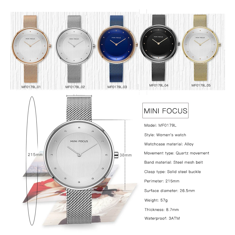 Часы наручные MINIFOCUS женские кварцевые брендовые Роскошные роскошные королевские