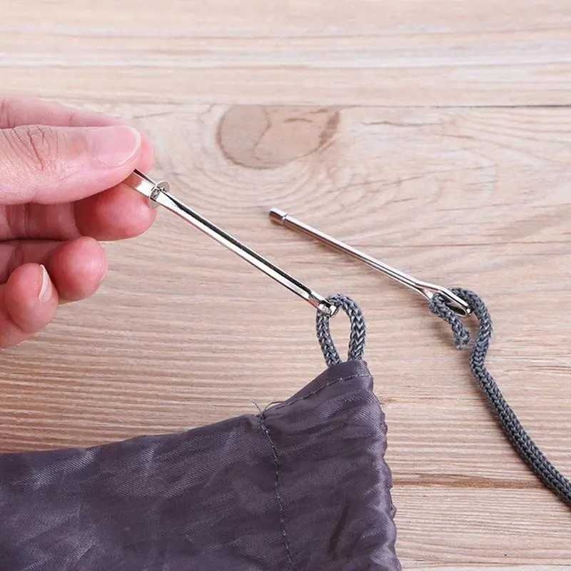 

Useful Creative 2Pcs Stainless Steel Cited Clips Elastic Belt Wearing Rope Weaving Tool Bag Wrap Rope Wearing Sewing Accessories