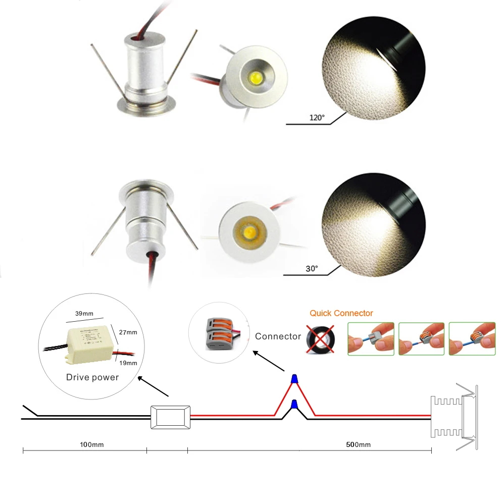 Мини-Светодиодный точечный светильник встроенный внутренний декоративный вырез