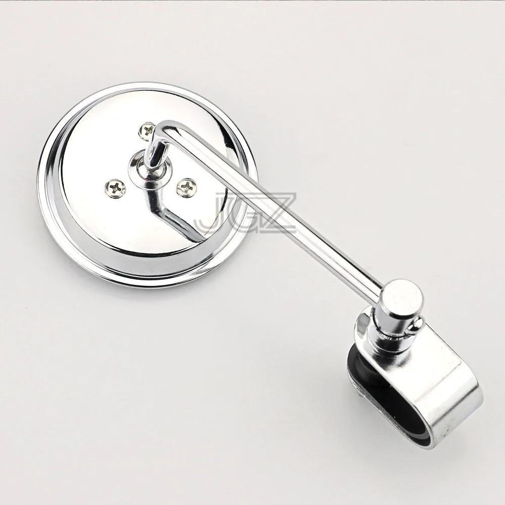 1Pcs Sliver 25 мм Мотоцикл Универсальный Ретро Круглый вид заднего вида зажим руля-на зеркало Алюминий для мотовездеход Harley для скутеров прогулочных велосипедов Yamaha Kawasaki - Цвет: 1Pcs Sliver