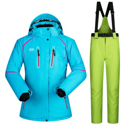 color 10 MUTUSNOW женский лыжный костюм лыжный сноуборд куртка брюки супер теплый с капюшоном зимняя одежда брюки ветрозащитный водонепроницаемый пальто брюки - Цвет: color 10