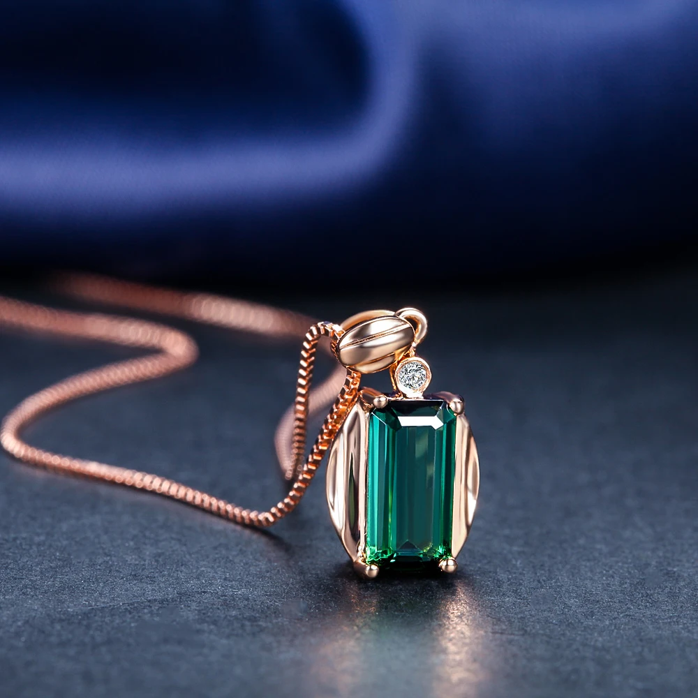 Кулон из розового золота 1 0 карат с зеленым турмалином 925 пробы|sex necklace|sex sexsexs sexs |