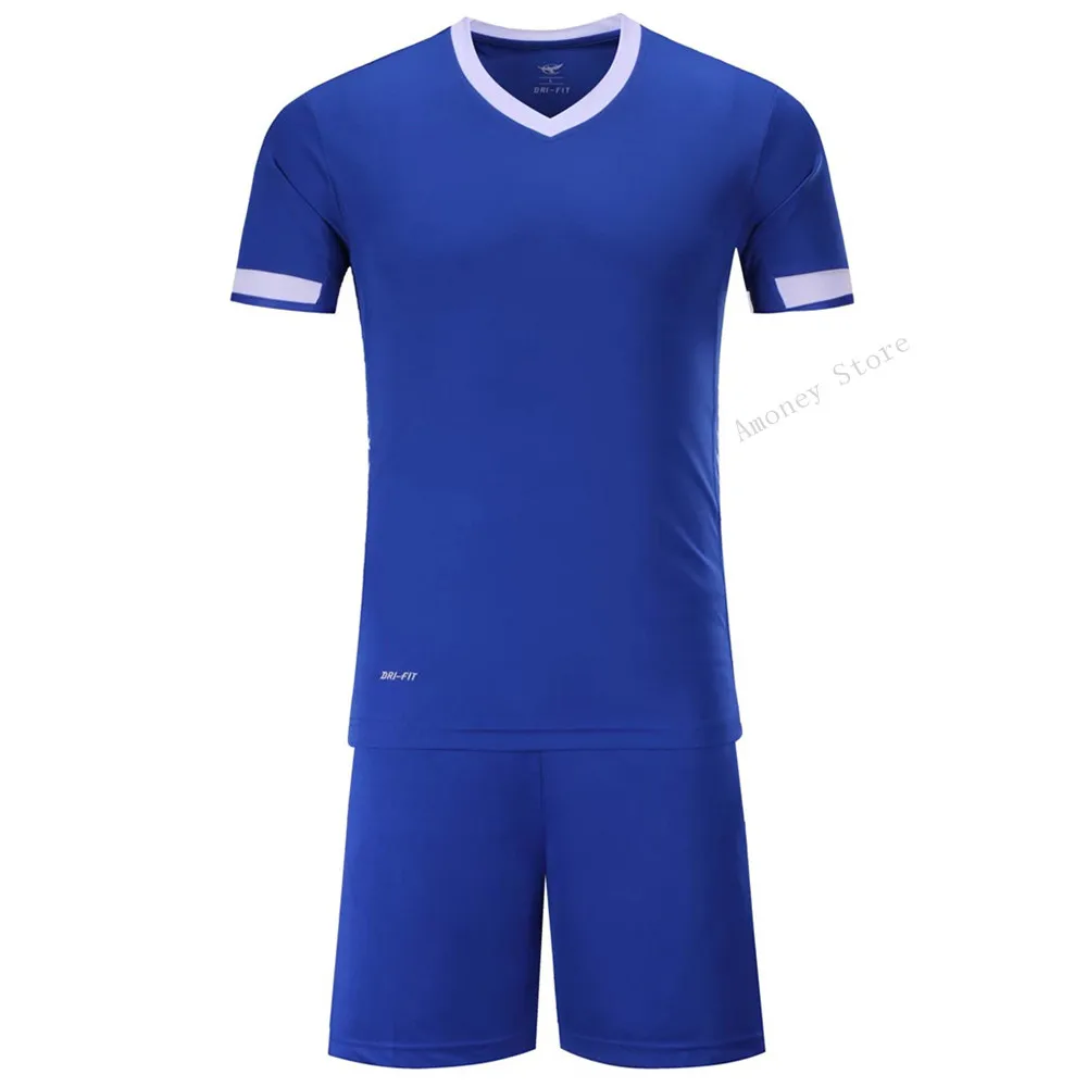 Adsmoney customized polyester Breathable dry-fit football jersey suit men blank soccer team training shirt + shorts uniforms | Спорт и
