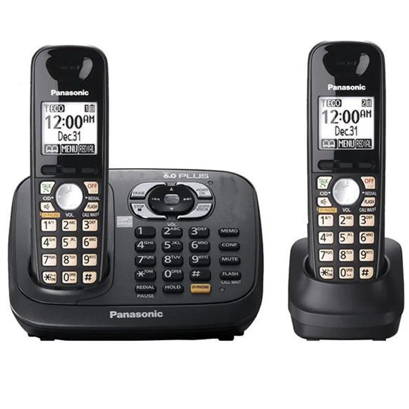 Bluetooth Fuction DECT 6,0, цифровой беспроводной стационарный телефон с системой ответа, клавиатура, Домашние беспроводные телефоны, черный цвет