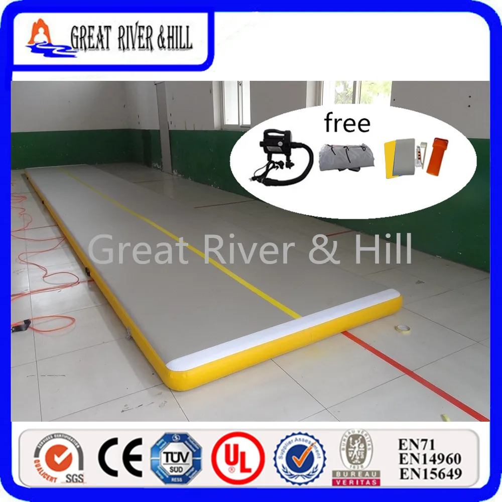 

gymnastic mat 15MX1.8MX0.1M inflatable air track gym mat with free pump