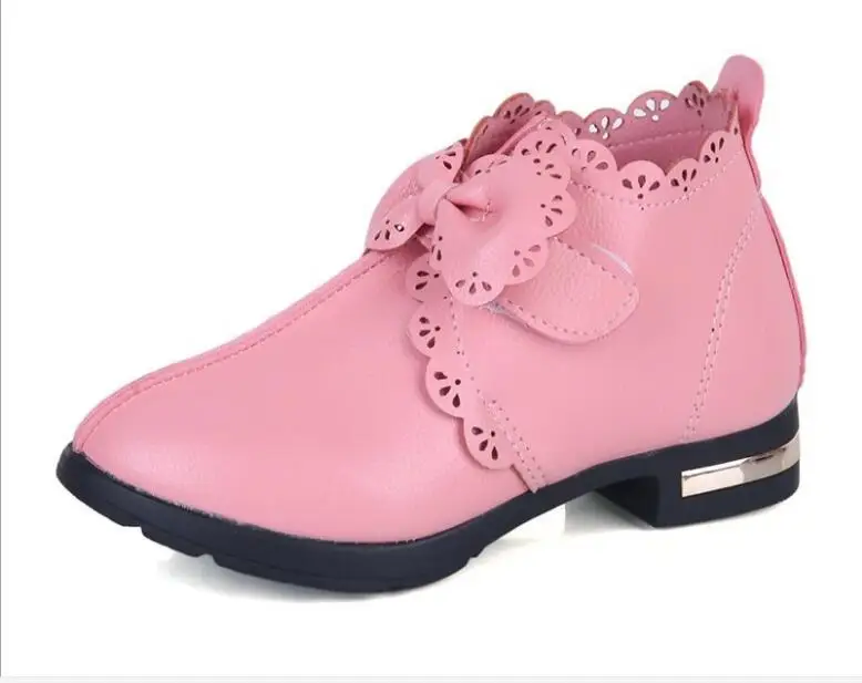 Детские Новые осенне-зимние ботинки с бантом детская зимняя обувь мотоциклетные