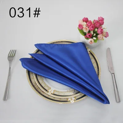 royal blue NP003 дешевые, сделанные на заказ, много цветов, свадебные, 40 см* 40 см, красный, бордовый, зеленый, белый, слоновая кость, синий, желтый, фиолетовый, атласная Салфетка для стола - Цвет: royal blue