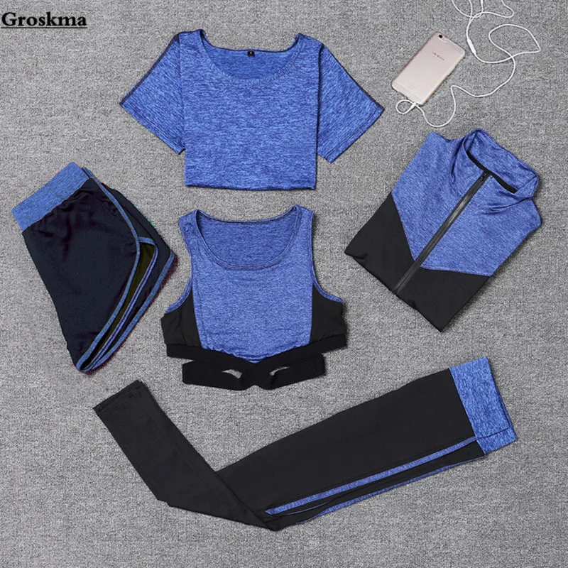 Лидер продаж Женский Быстросохнущий комплект из 5 предметов Лоскутные пальто +