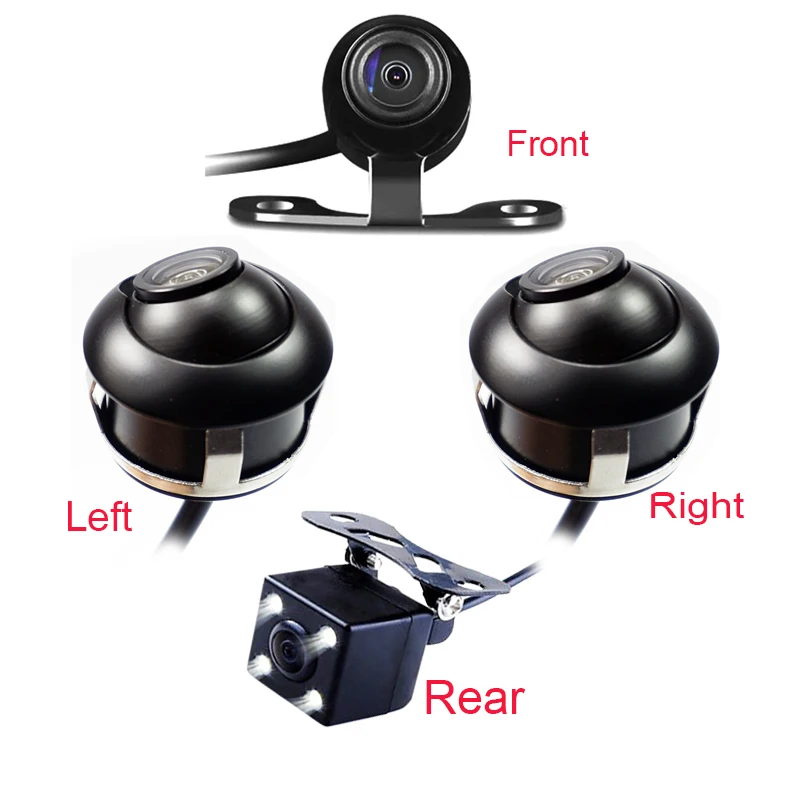 

4pieces 600L CCD Super LENS wide angle Rear Front side view reverse backup camera 360 rotato night vision