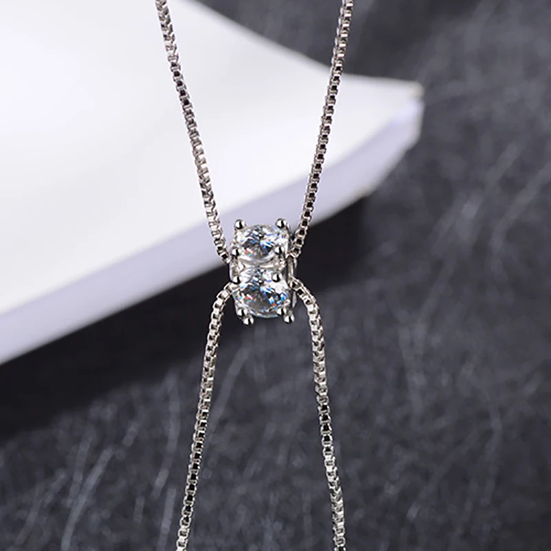 2019 Newest Minimalist Pearl Pendant Tassel Necklaces Pure 925 Silver Long Box Chain Adjustable Choker For Women Gifts | Украшения и