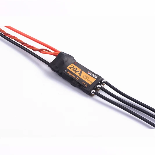 VGOOD бесщеточный ESC 6A/12A/20A/30/40A/60A/80A/100A/120A 2 с 32-бит с 1.5A SBEC для неизменяемой геометрией крыла RC самолет запасные части - Цвет: 20A With wire