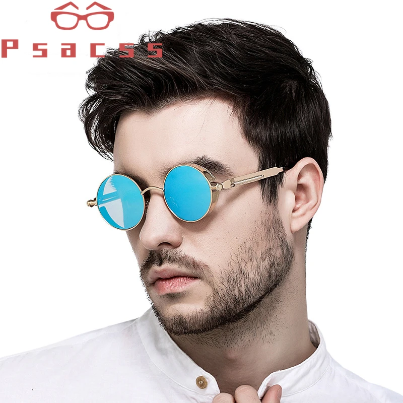 

Psacss NEW Round Sunglasses Men Women High Quality Alloy Glasses Frame Vintage Brand Designer Sun Glasses For Performance Party