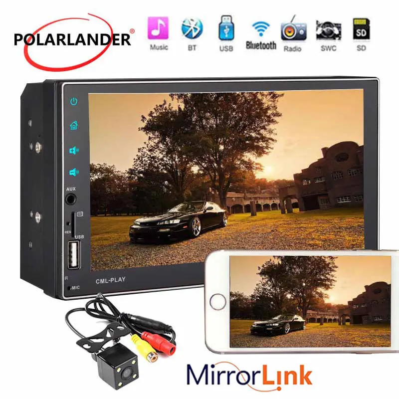 Новинка 2018 USB/AUX/FM/SD/SWC задний вид HD зеркальная связь Bluetooth MP5 плеер стерео емкостный
