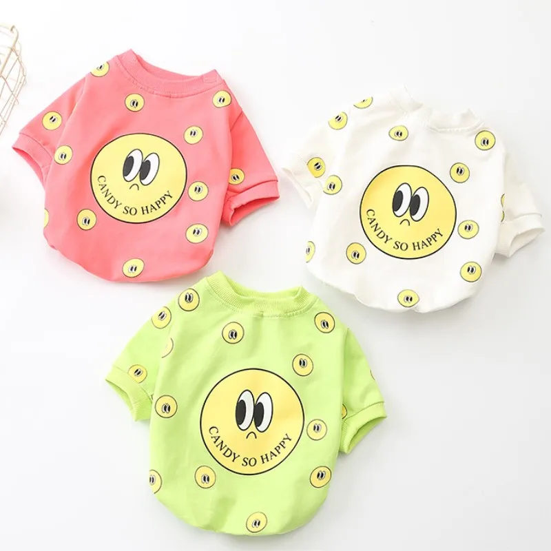Pets Products Dogs Cats Spring Summer Fashion Cute Smile Clothes Puppy Hoodies | Дом и сад