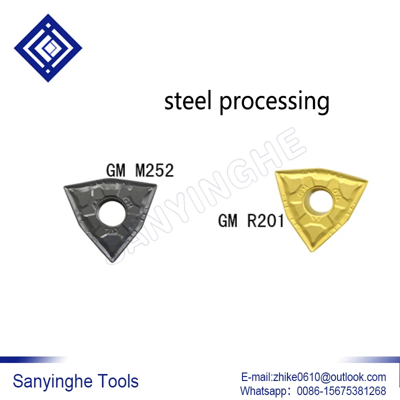 

WNMG080408-GM M252 WNMG080408-GM R201 free shipping high quality sanyinghe 10pcs/lots cnc carbide turning inserts for steel