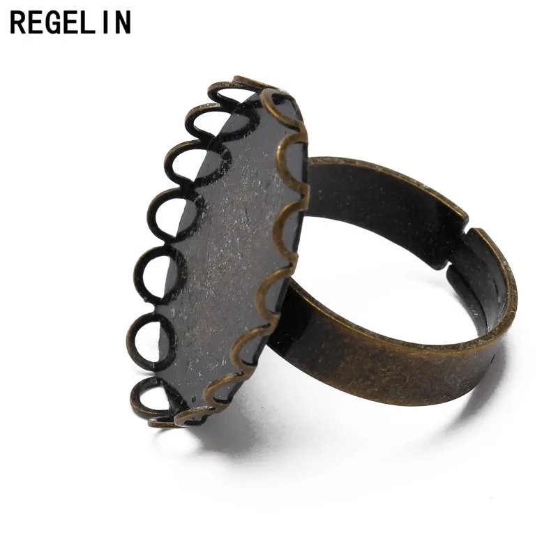 REGELIN Античная бронзовая пластина 18*25/30*40 мм регулируемое кружево Открытое кольцо