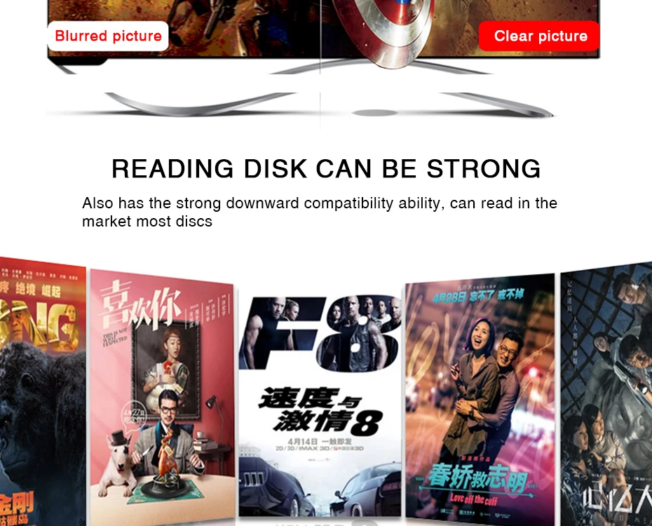 TRANSCTEGO 3D USB Внешний Blu Ray портативный dvd-плеер hdd плееры медиаплеер DVD портативный диск HD mp4 CD dvd-плеер черный
