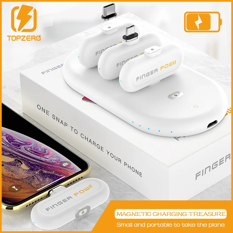 Finger Pow всего 8300 мАч 3 Мини Магнитный внешний аккумулятор для Micro Apple Type C большой