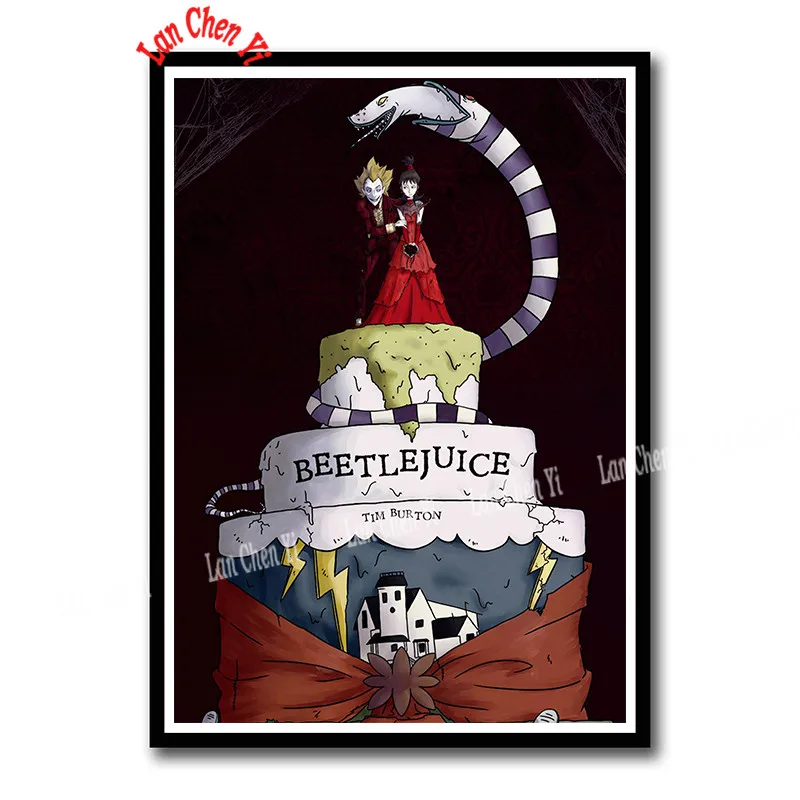 Белый Фильм ужасов Beetlejuice с покрытием бумажный плакат настенная живопись для бара комнаты декорации Декор для дома 42*30 см - Цвет: Белый