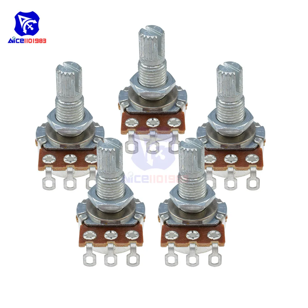 

diymore 5PCS/Lot Potentiometer Resistance B500K Ohm 3 Pin Linear Taper Rotary Potentiometer for Electric Guitar 18mm Shaft