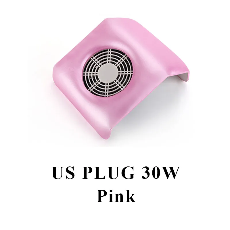 US-Pink 68/30 Вт лак для ногтей, всасывающий пылесборник вентилятор Вакуумный УФ гелевый Очиститель Машина инструменты мешок для сбора пыли ногтей маникюрный салон инструмент - Цвет: US-Pink