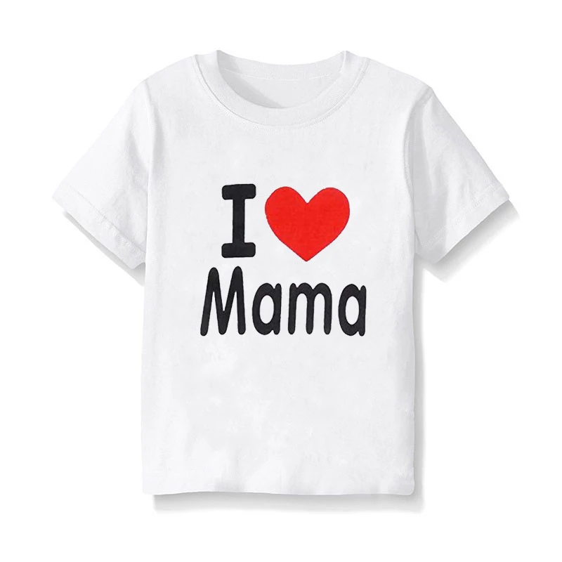 

DERMSPE 2019 White Unique Design Kids Children Girls Boys Short Sleeve Red Letter Print Children Tops Kids Baby T-shirt Hot