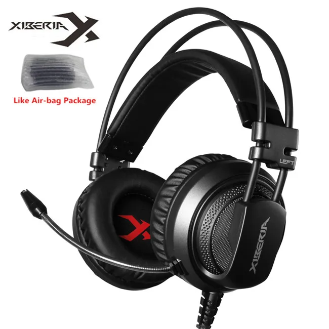 Deep Gray PVC Xiberia V10 Игровые наушники для мобильного телефона PS4 Xbox One PC Gamer 3,5 мм Проводная бас гарнитура головной телефон с микрофоном - Цвет: Deep Gray PVC