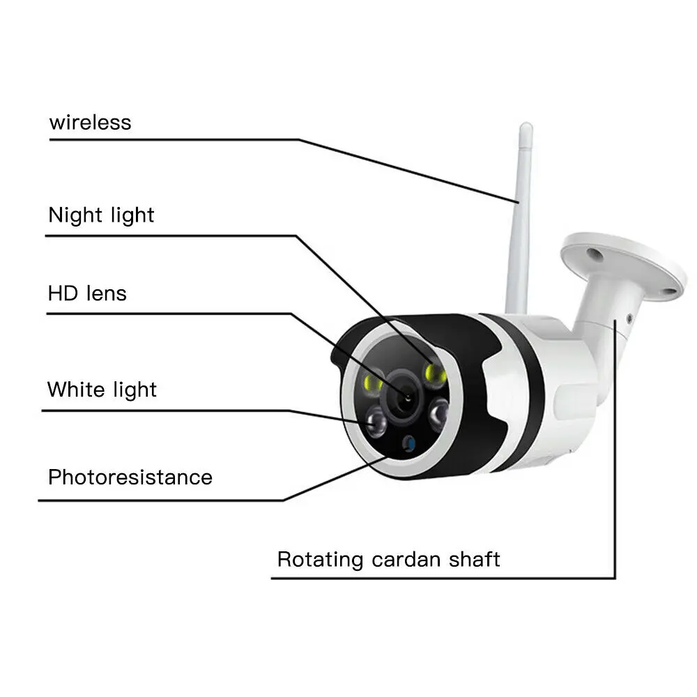 Ip-камера Wi-Fi 1080 P ONVIF Беспроводная Проводная P2P CCTV пулевидная камера наруэного наблюдения с слотом для карт MiscroSD Max 64G камера infared