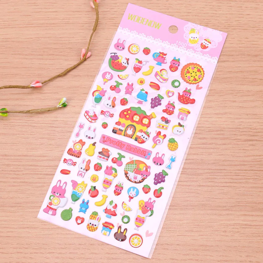 1 лист стереоскопический мультфильм стикеры для дневника выложен он Kawaii планировщик Памятка Скрапбукинг стикер канцелярские Детские игрушечные наклейки - Цвет: 3