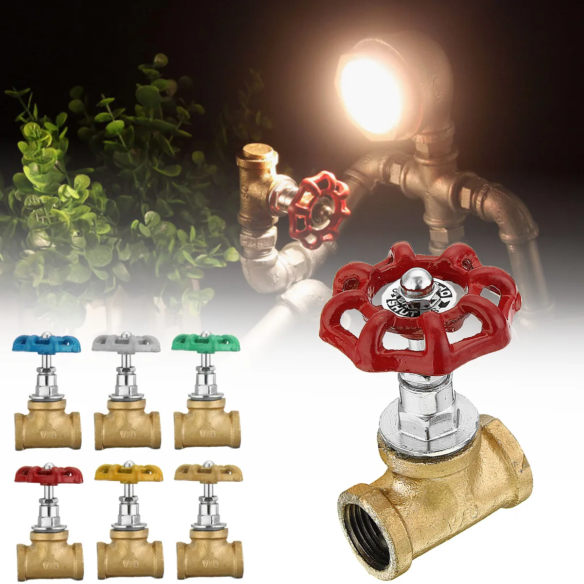 

Industrial Lamp Stop Valve Light Switch For Lamp Loft Style Iron Valve Vintage Table Lamp Water Pipe Fixtures Lighting